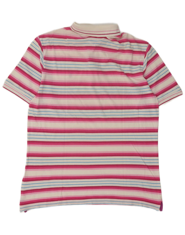 Marina Yachting Mens Polo Shirt XL Pink Striped Cotton