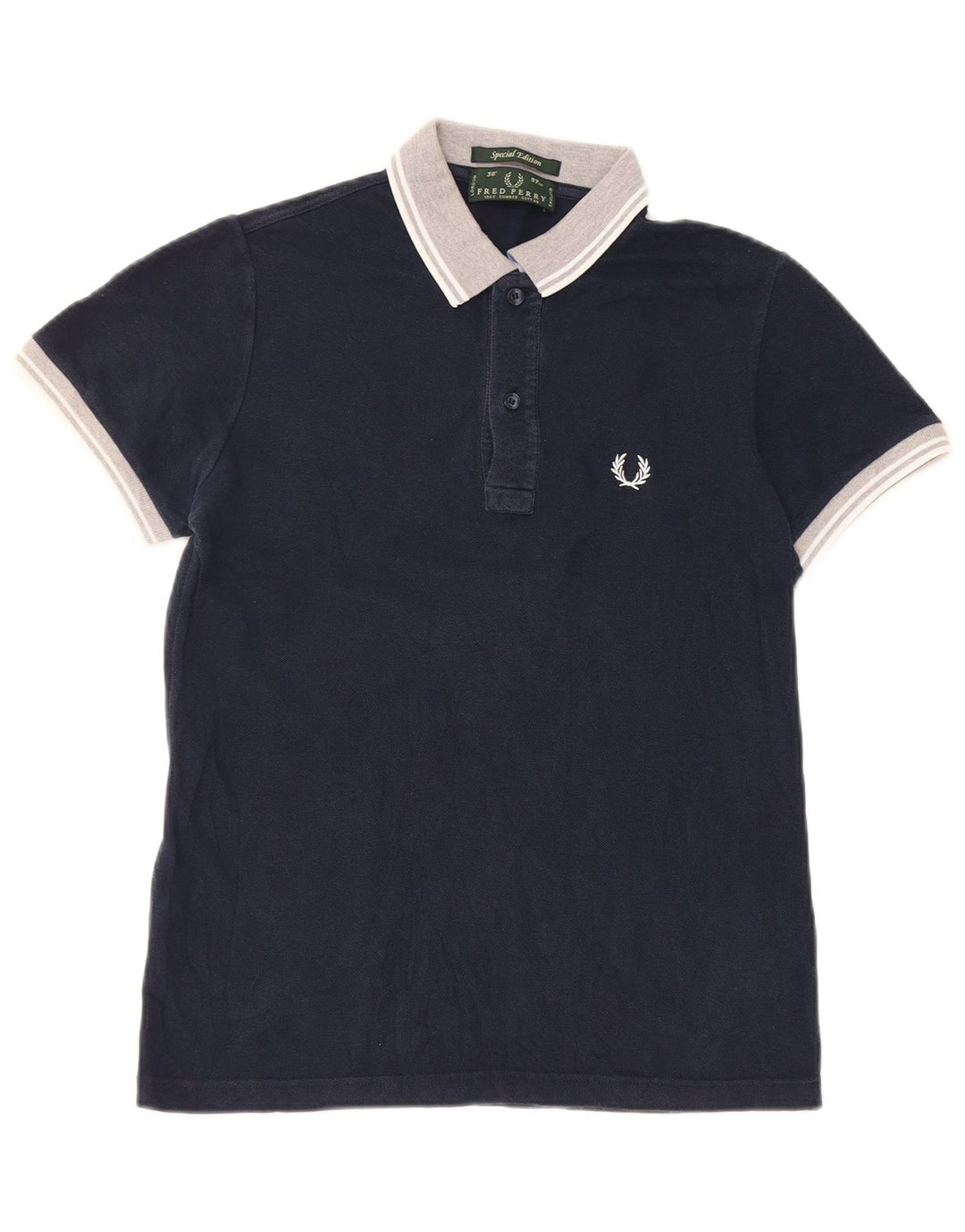 Fred Perry Ανδρικό πουκάμισο Polo Μικρό Navy Blue από βαμβάκι