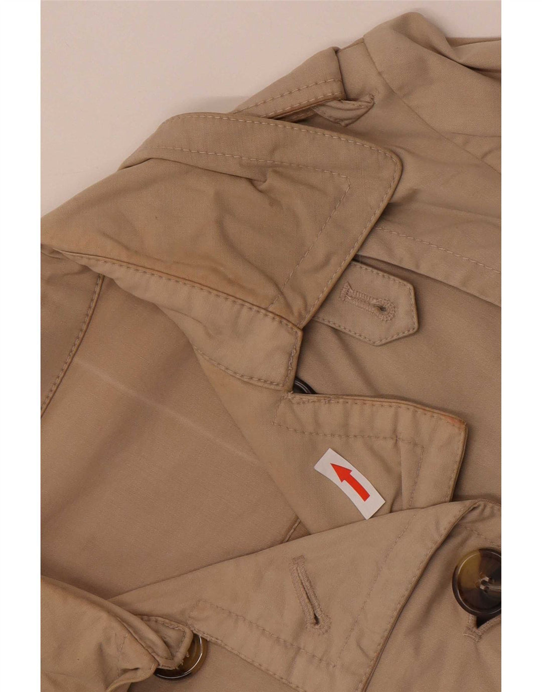Massimo Dutti Γυναικεία κοντή καμπαρντίνα με διπλό στήθος UK 14 Medium Beige