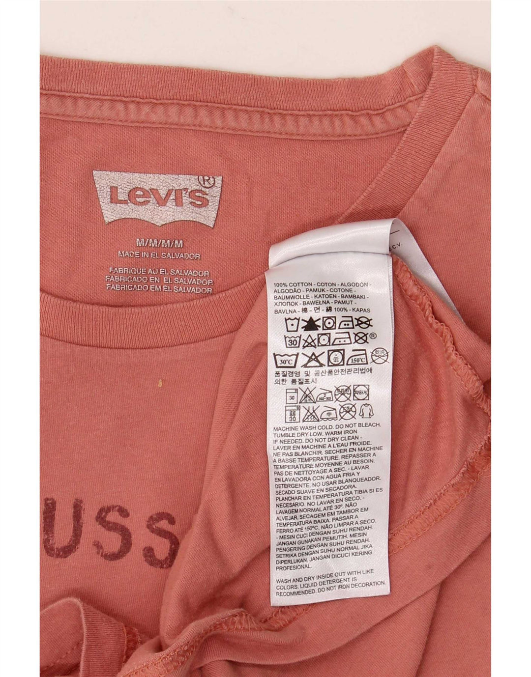 Ανδρικό γραφικό T-Shirt Levi's Top Μεσαίο Ροζ Βαμβακερό