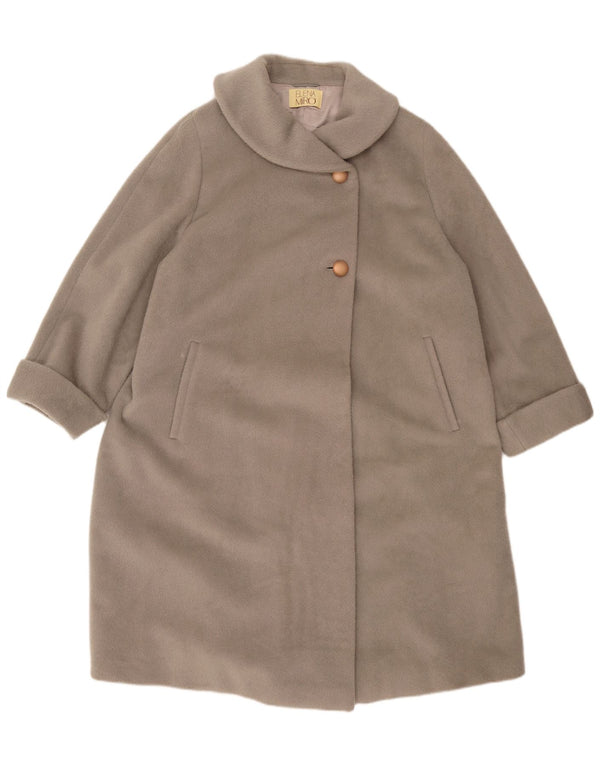 ELENA MIRO Γυναικείο Πανωφόρι UK 22 3XL Γκρι Μοχέρ