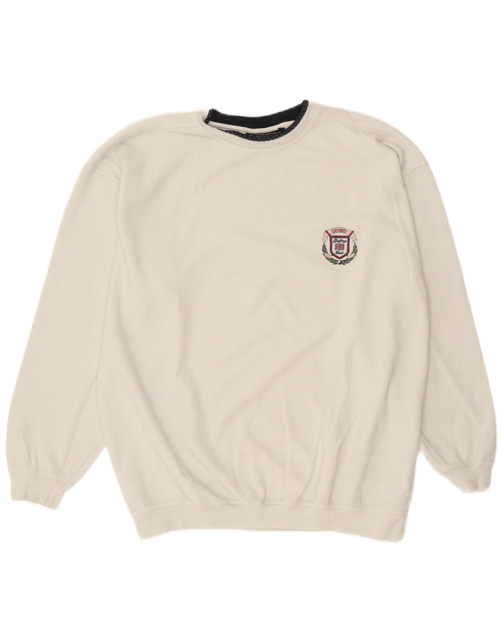Vintage Ανδρικό Φούτερ Jumper 2XL Λευκό βαμβακερό