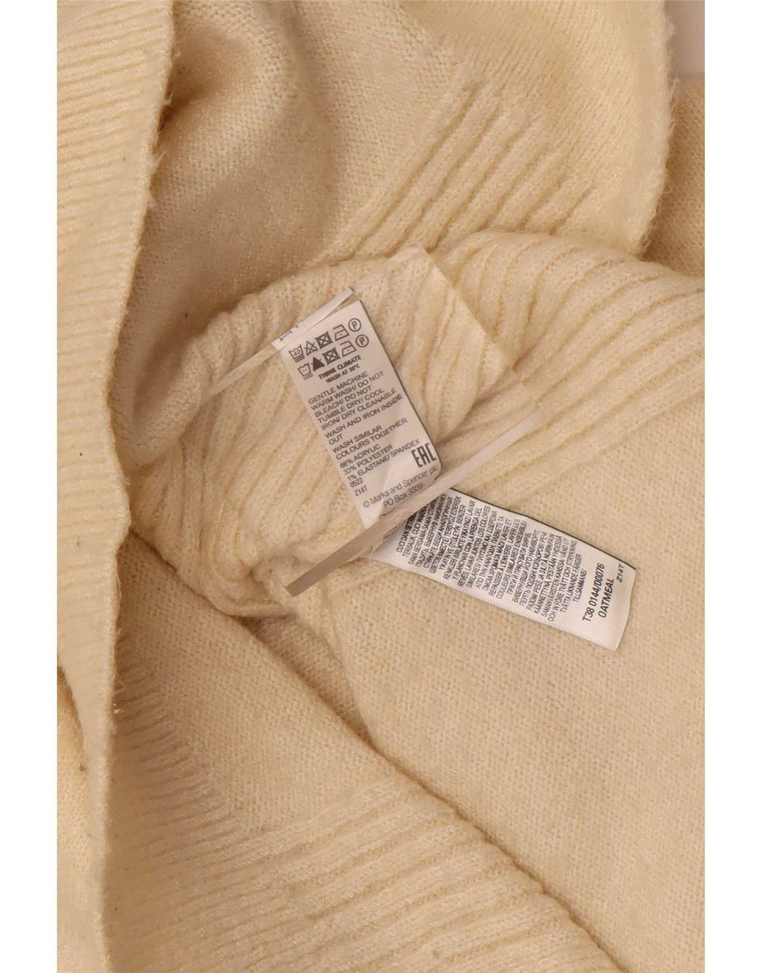 Marks & Spencer Ανδρικό πουλόβερ με ρολό λαιμόκοψη, μεσαίο μπεζ ακρυλικό