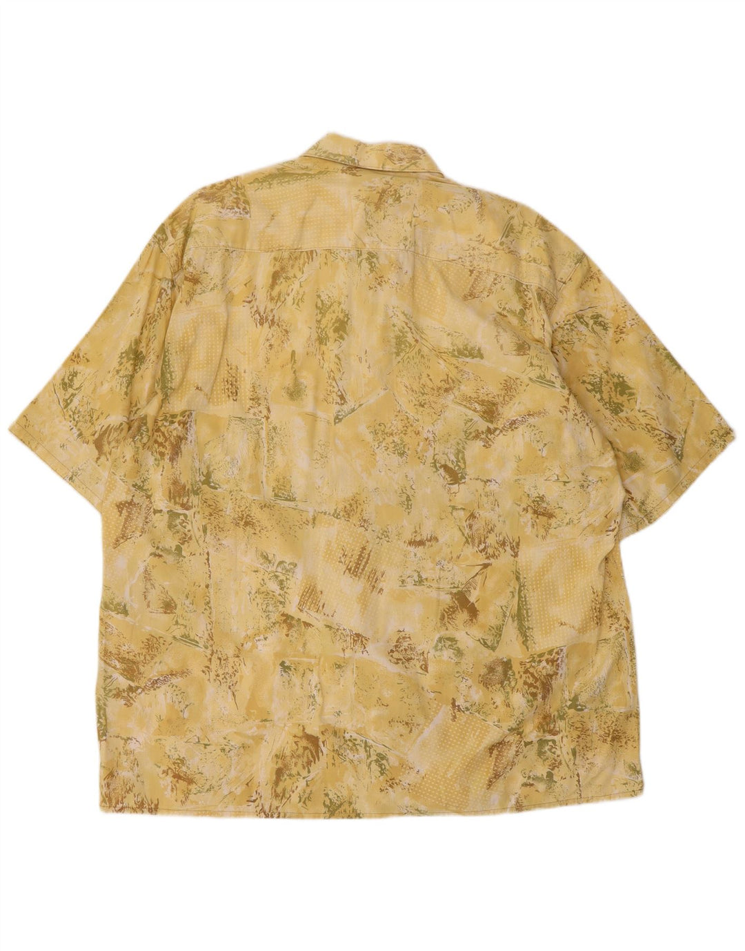 Ανδρικό κοντομάνικο πουκάμισο με Abstract Pattern Μέγεθος 42 Large Yellow