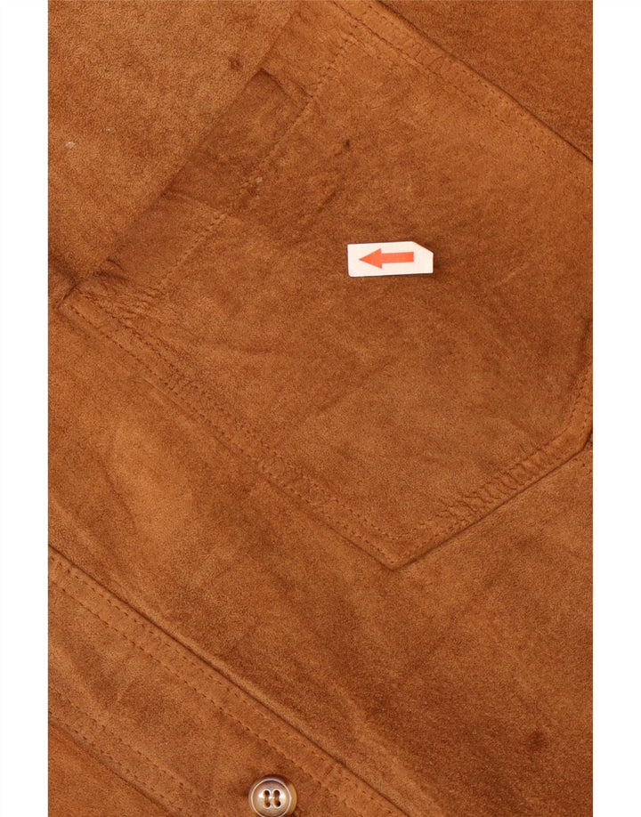 Vintage Ανδρικό πουκάμισο Suede IT 58 2XL Καφέ