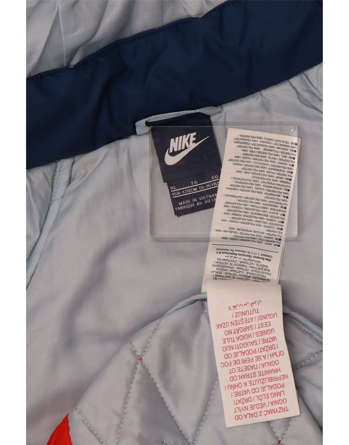 Καπιτονέ μπουφάν Nike Boys με κουκούλα 13-14 ετών XL πορτοκαλί πολυεστέρας