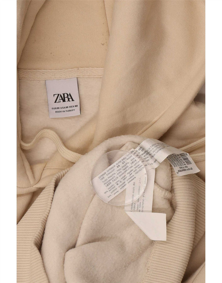 Zara Ανδρικό Hoodie Jumper Μεσαίο Μπεζ βαμβακερό