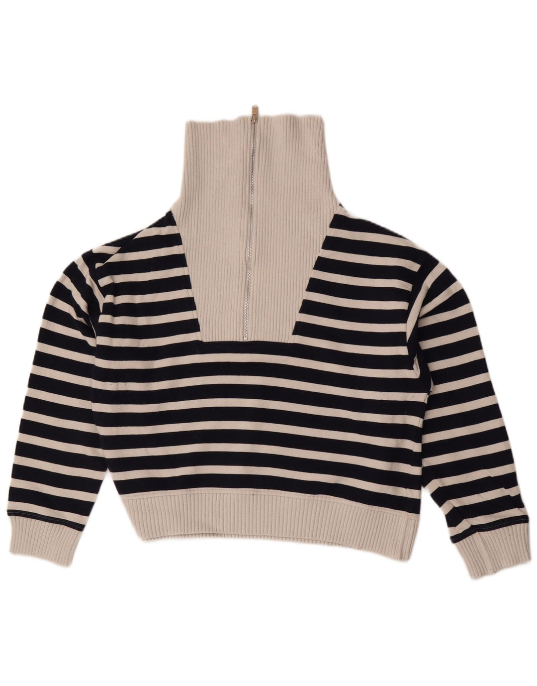 Marks & Spencer Γυναικείο πουλόβερ με φερμουάρ UK 14 Medium Navy Blue