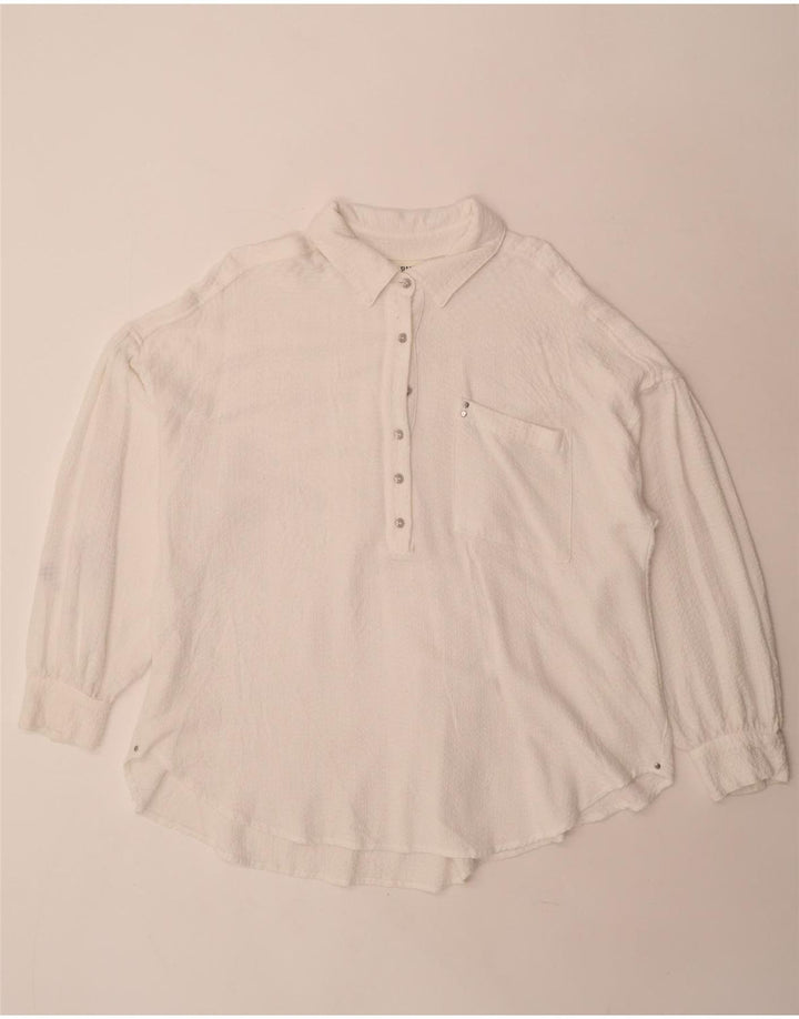 BKE Γυναικείο πουλόβερ Πουκάμισο Oversized Μπλούζα UK 16 Large White Rayon
