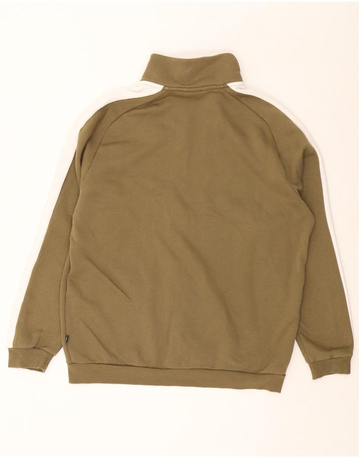 Ανδρική φόρμα PUMA Μπουφάν μεγάλο χακί χρώματος βαμβακερό