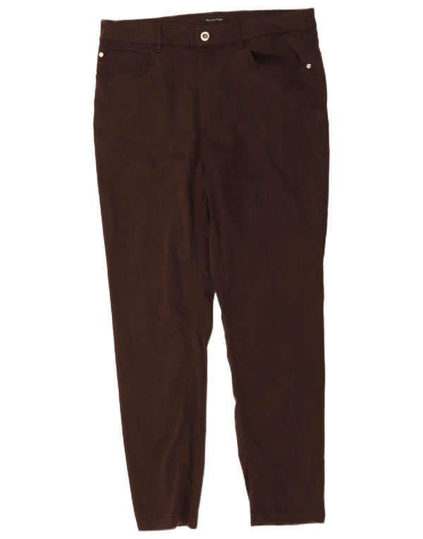Massimo Dutti Γυναικείο Slim Casual Παντελόνι EU 44 XL W34 L27 Καφέ βαμβακερό