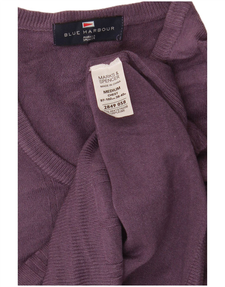 Ανδρικό πουλόβερ MARKS & SPENCER Μπλε Harbor V-Neck Jumper Medium Purple
