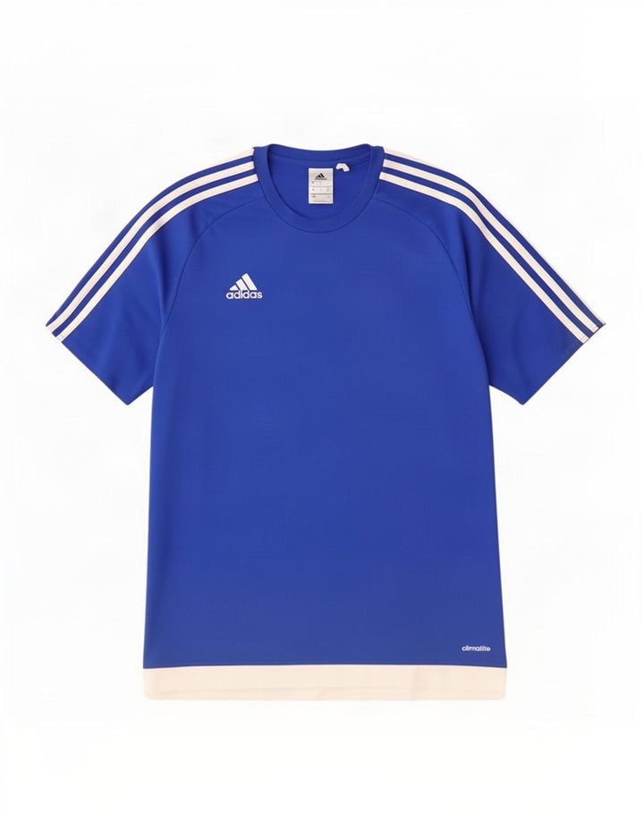 Ανδρικό T-Shirt Climalite Adidas Top Medium Blue Colourblock Πολυεστέρας