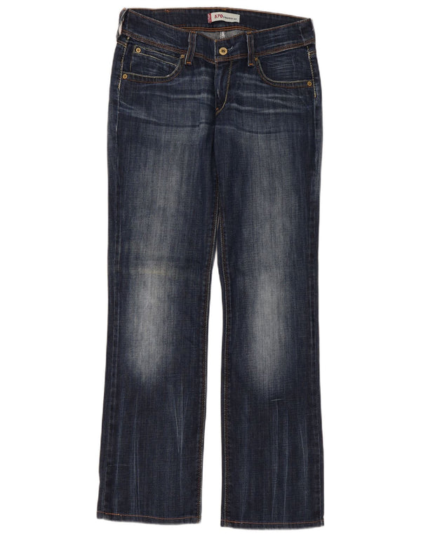 Levi's Womens 570 Straight Jeans W31 L31 Navy Blue Cotton