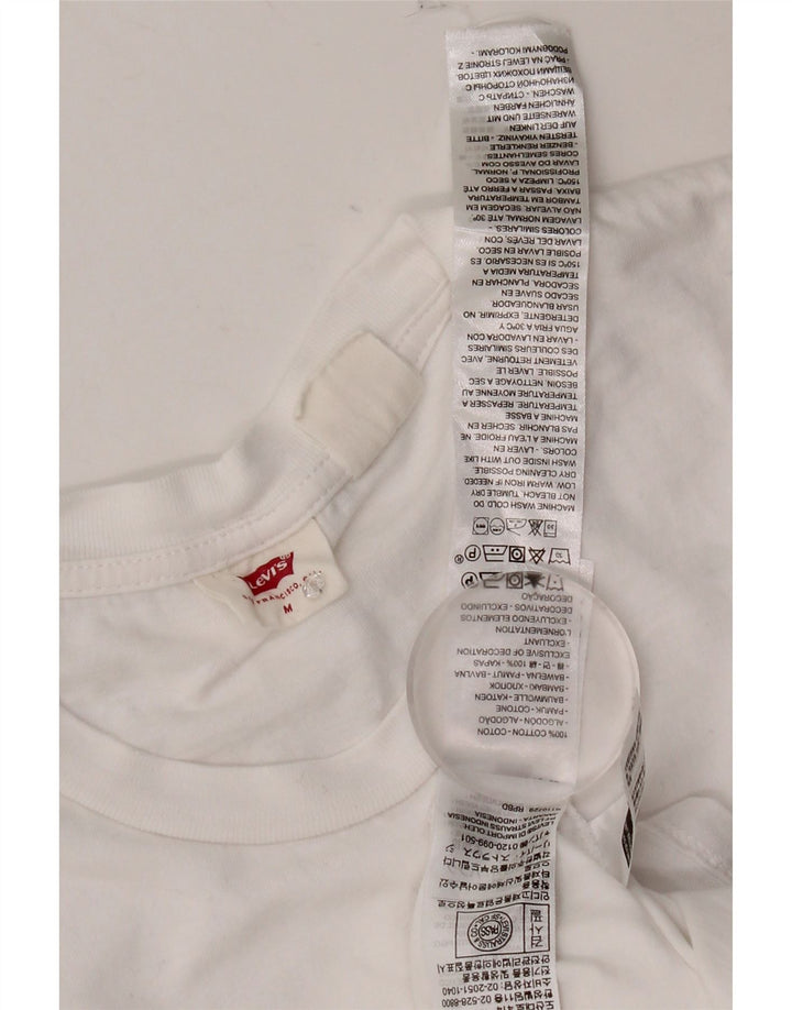 Γυναικείο T-Shirt Levi's Top UK 12 μεσαίο λευκό βαμβακερό