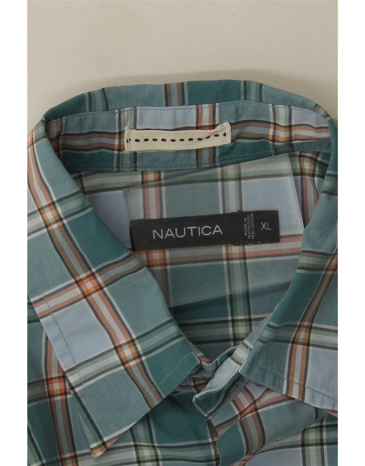 Ανδρικό κοντομάνικο πουκάμισο Nautica XL Blue Check Cotton