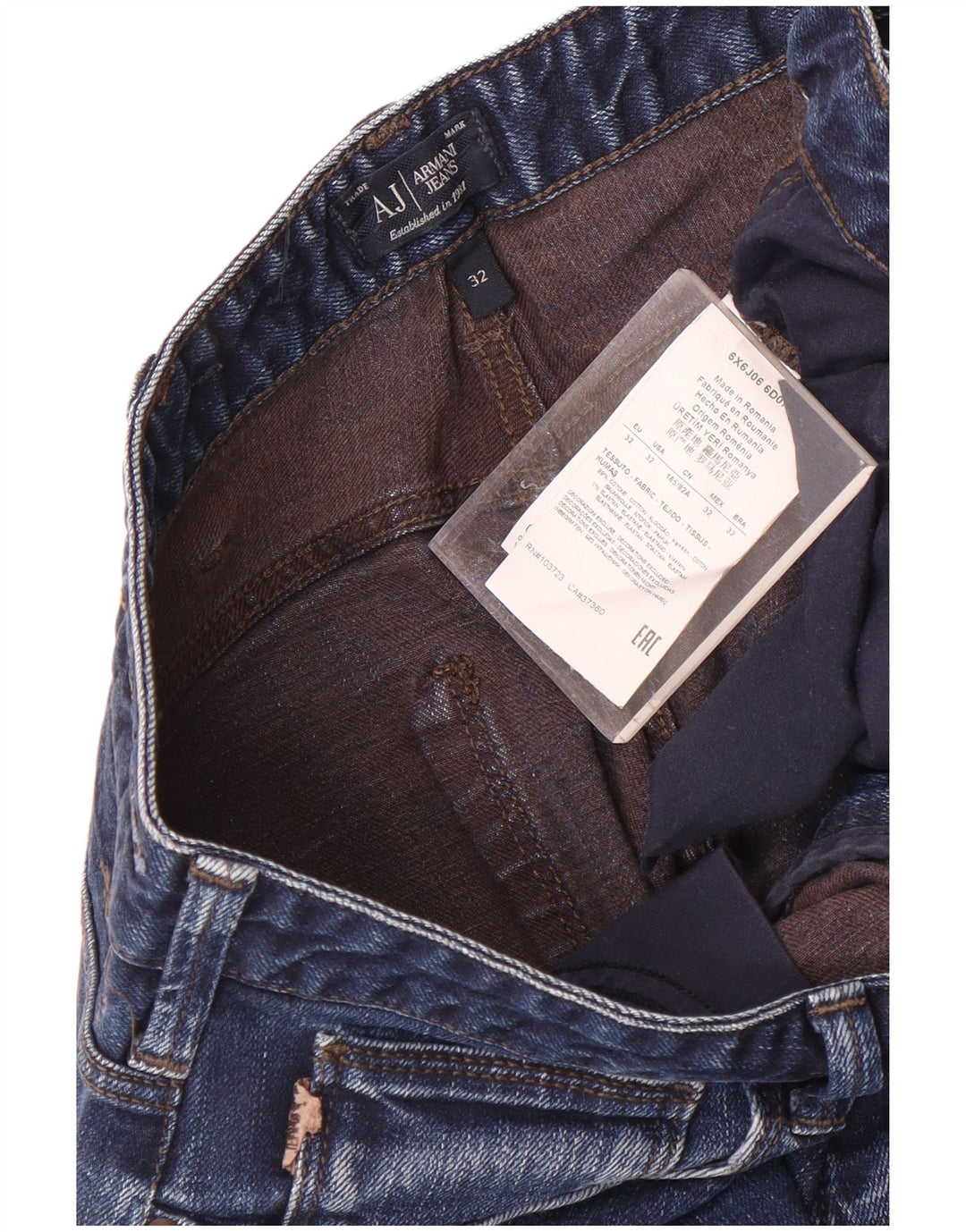 Armani Ανδρικό Slim Jeans W32 L32 Navy Blue Cotton