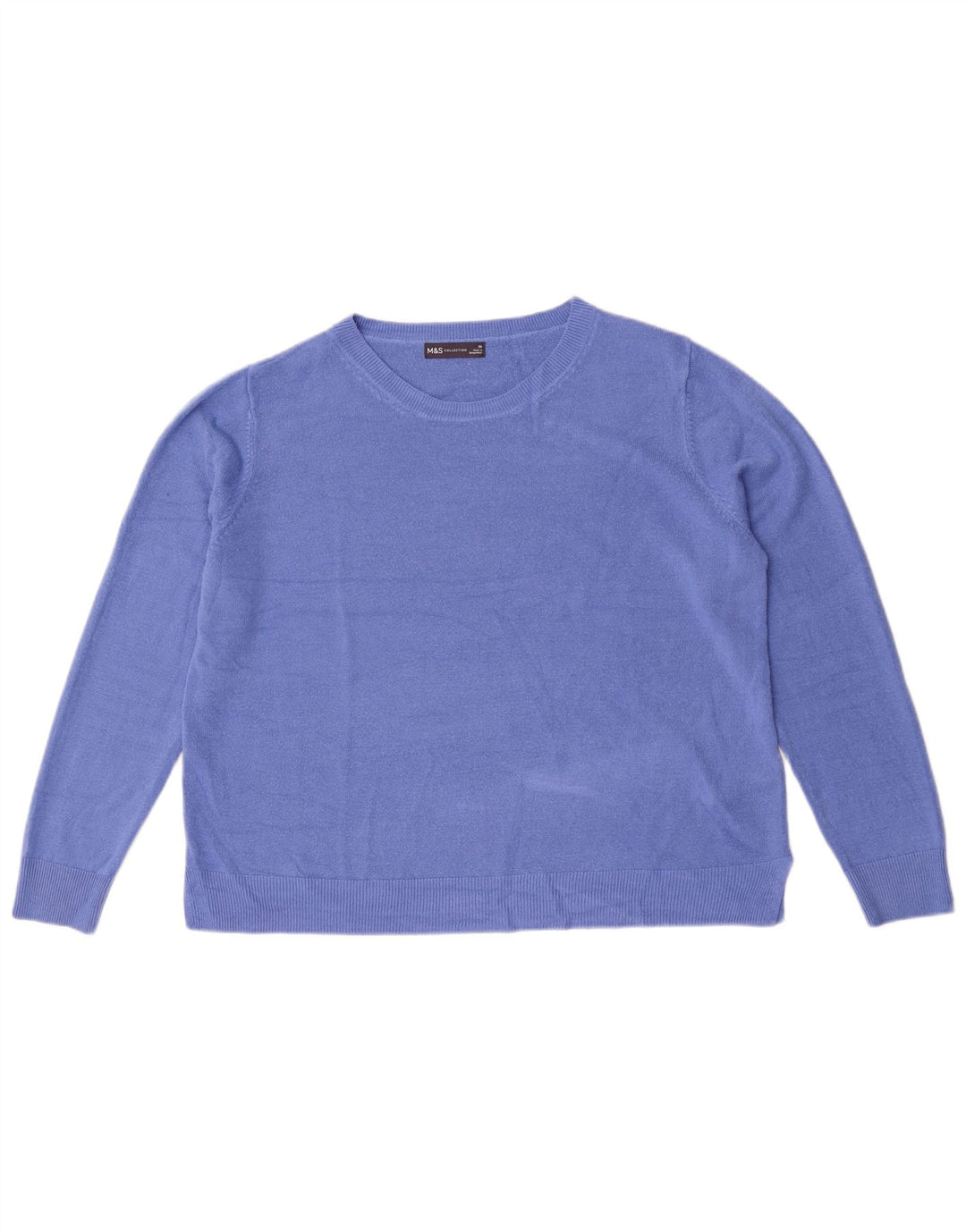 Marks & Spencer Γυναικείο πουλόβερ με λαιμόκοψη UK 20 2XL μπλε