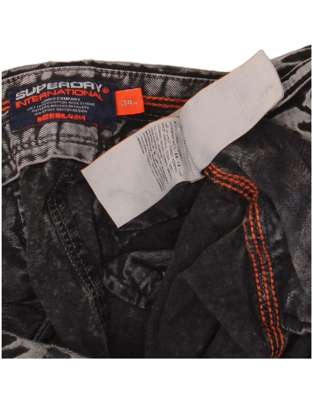 Ανδρικό τζιν σορτς Superdry W34 μεγάλο γκρι βαμβακερό
