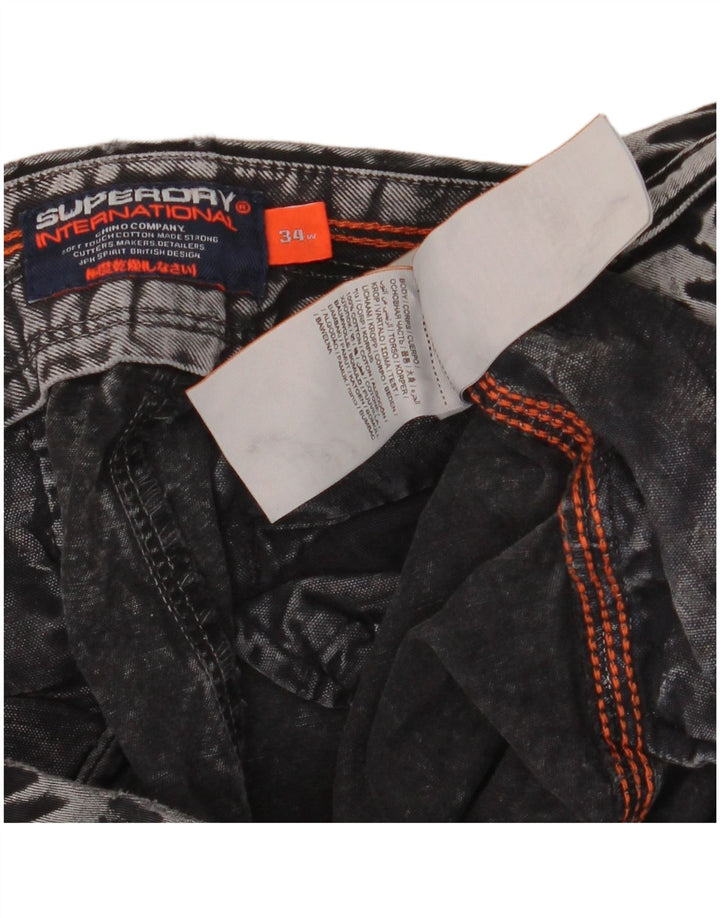 Ανδρικό τζιν σορτς Superdry W34 μεγάλο γκρι βαμβακερό