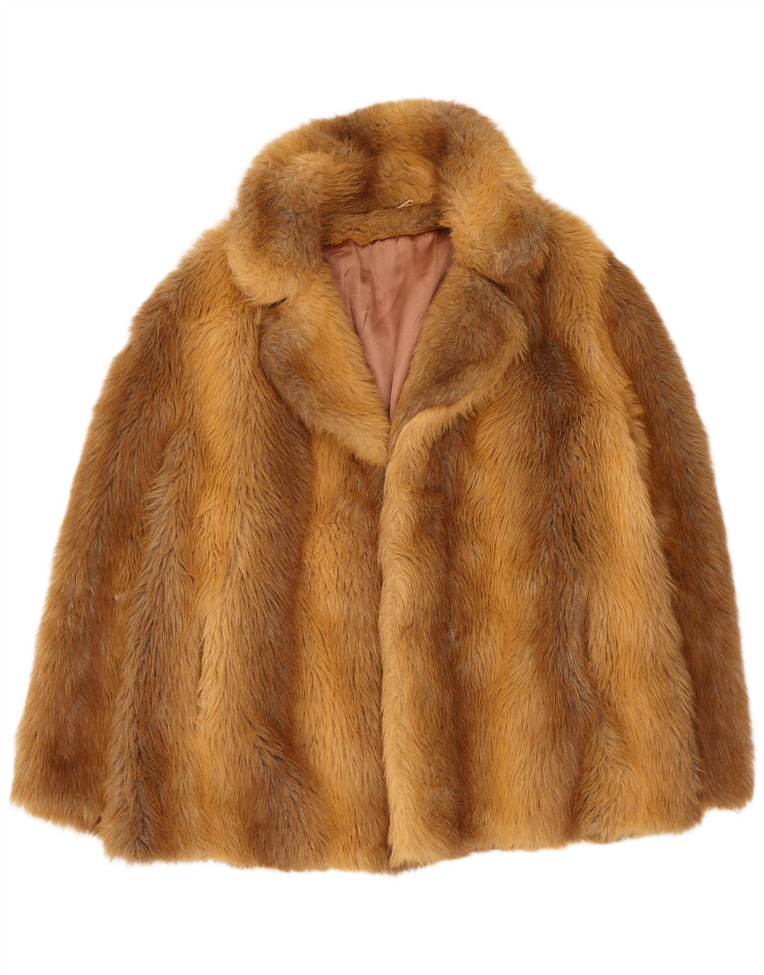 Vintage γυναικείο μπουφάν με ψεύτικη γούνα EU 38 Μεσαίο καφέ Modacryl