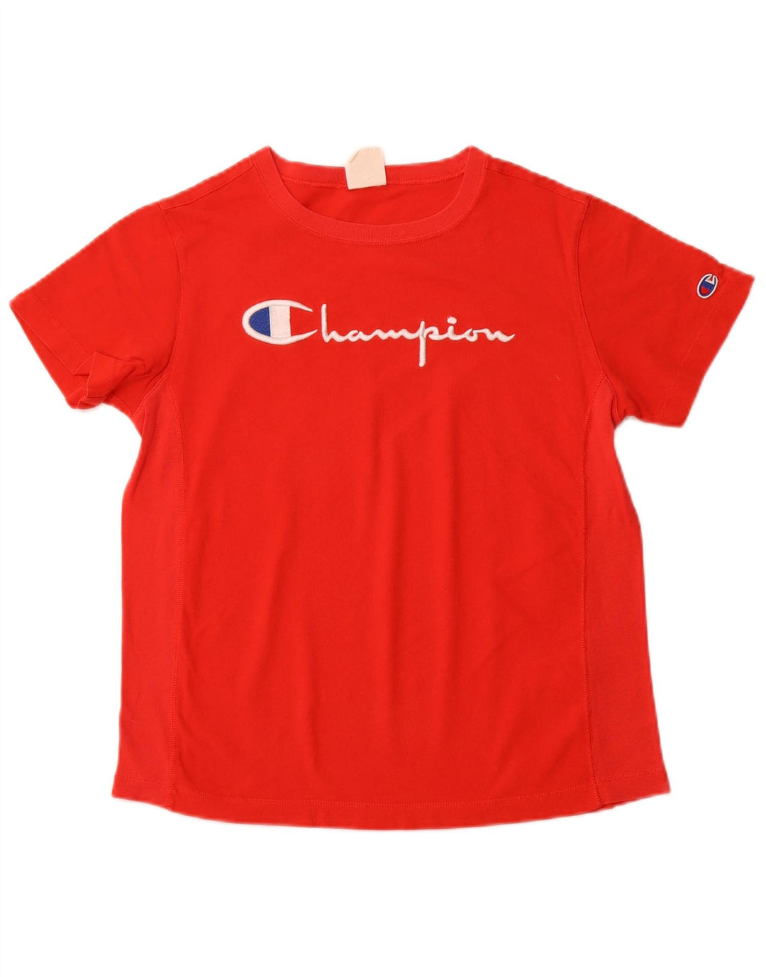 Γυναικείο T-Shirt CHAMPION Top UK 12 μεσαίο κόκκινο βαμβακερό