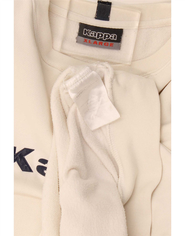 Ανδρικό γραφικό φούτερ Kappa Jumper XL Λευκό βαμβακερό