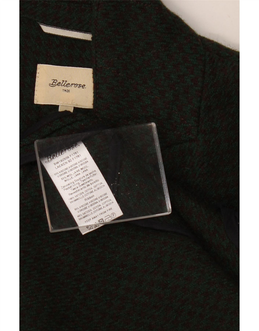 Παλτό Γυναικεία Ρόμπα BELLEROSE US 2 XS Χακί Houndstooth Wool