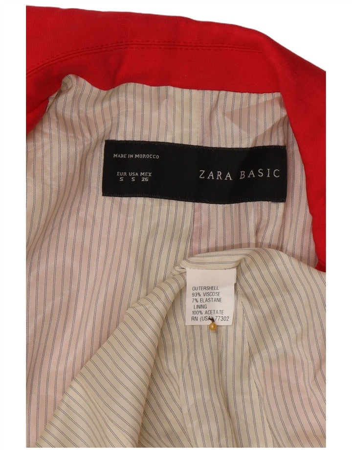 Zara Γυναικείο Μπουφάν 1 Κουμπί Blazer UK 10 Small Pink Viscose