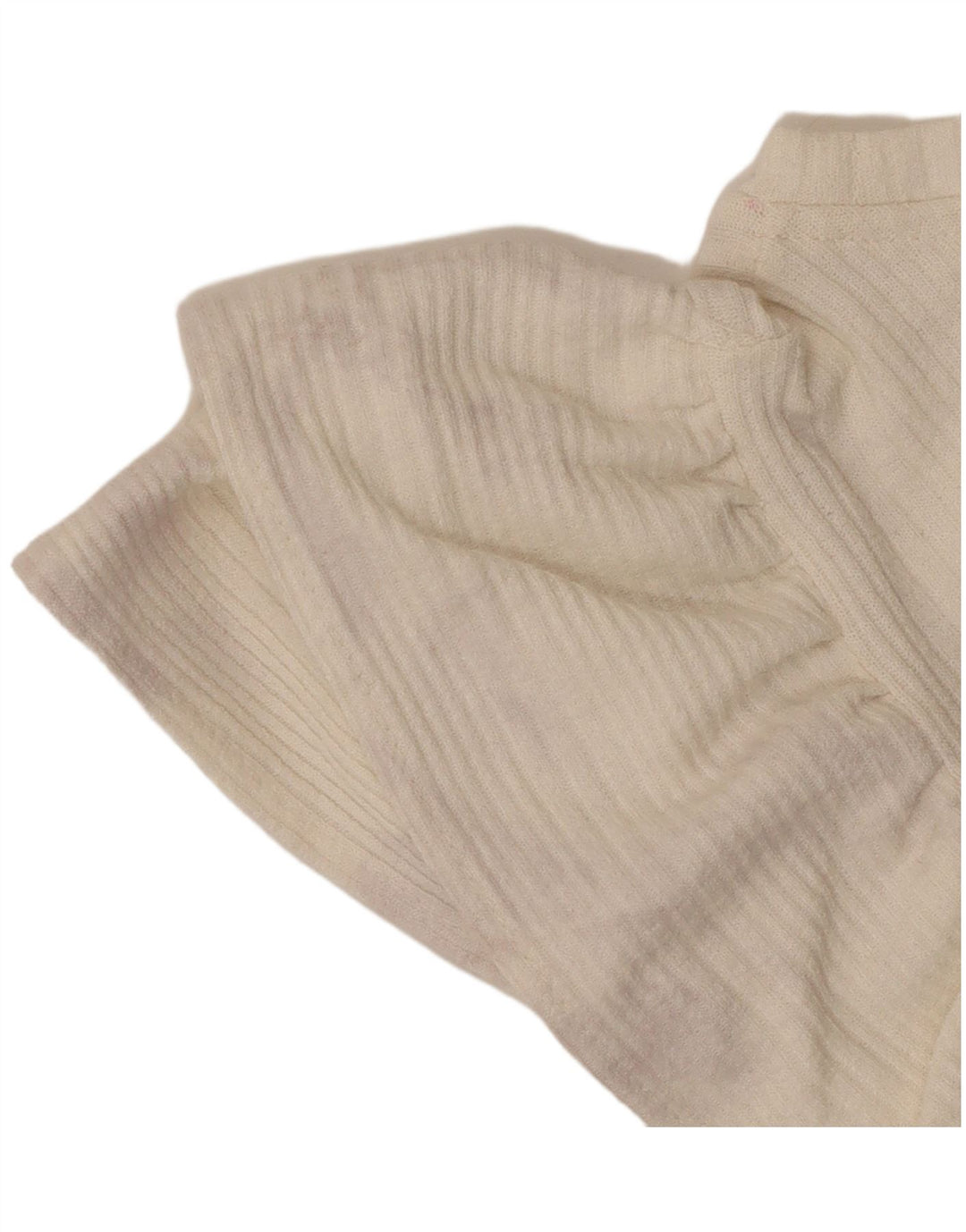 Zara Γυναικεία μπλούζα Crop Top UK 14 Large Off White Polyester