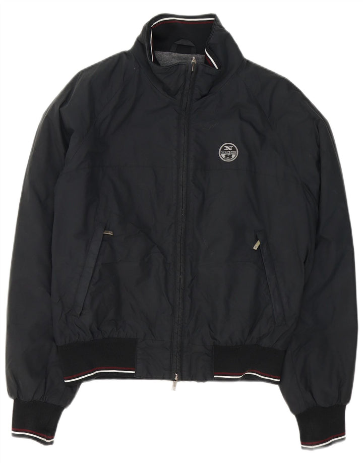 North Sails Ανδρικό Bomber Jacket UK 38 Medium Μαύρο ριγέ πολυαμίδιο