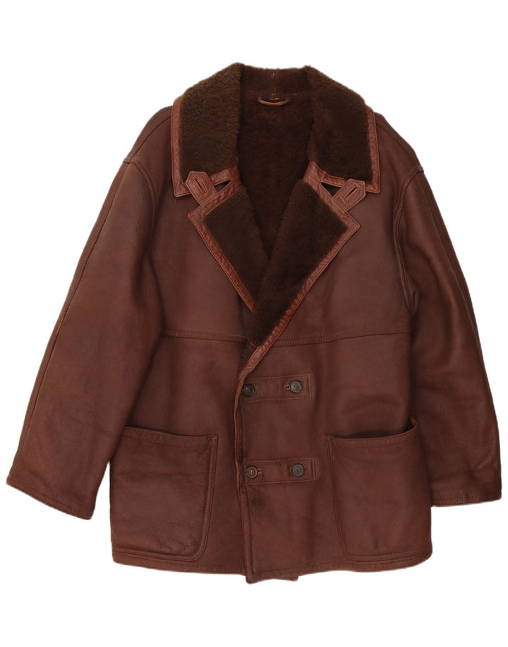 Ανδρικό Shearling Jacket RUFF0 UK 40 Large Brown