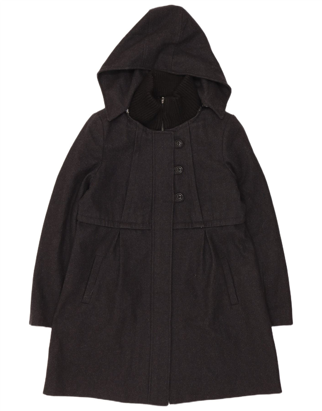 Γυναικείο παλτό Dkny με κουκούλα US 14 XL Γκρι μαλλί