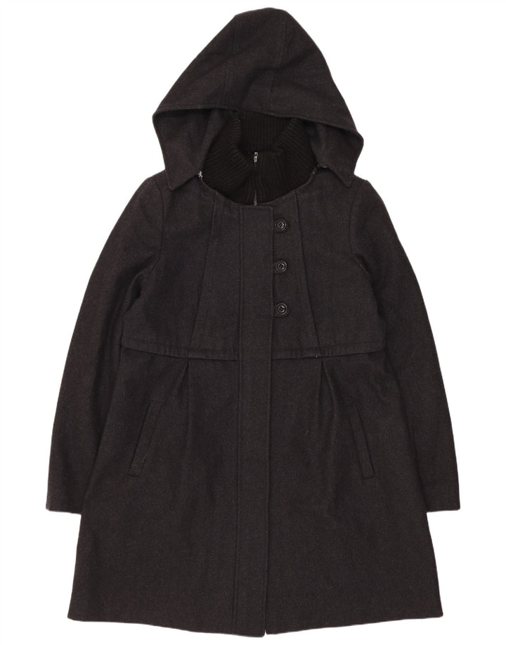 Γυναικείο παλτό Dkny με κουκούλα US 14 XL Γκρι μαλλί