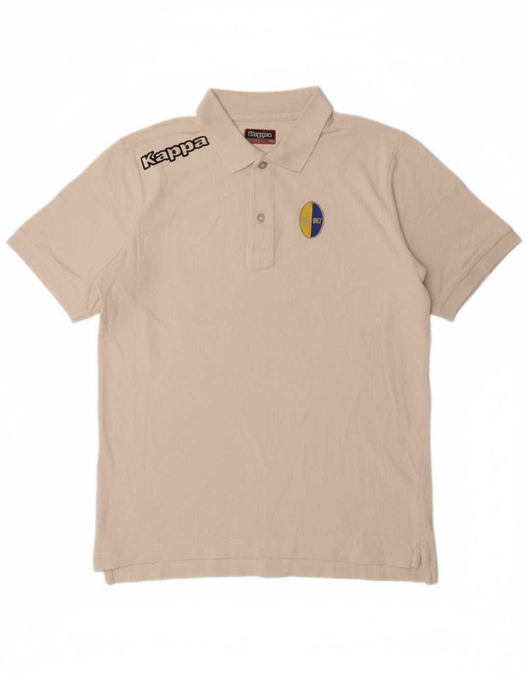 KAPPA Mens Graphic Polo Shirt Medium White Vintage Kappa and Second-Hand Kappa from Messina Hembry 