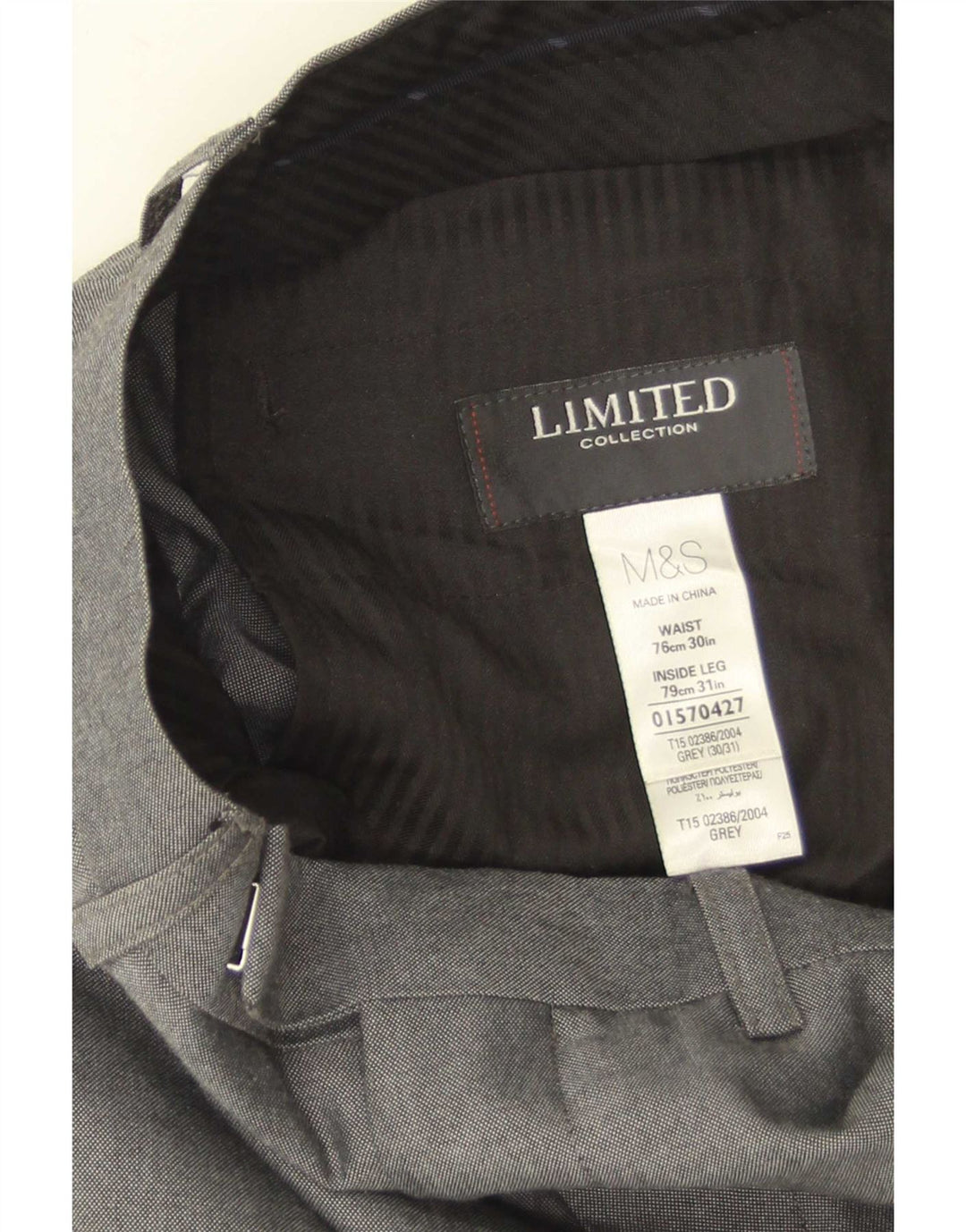 Ανδρικό ίσιο παντελόνι Marks & Spencer W30 L31 Grey Polyester