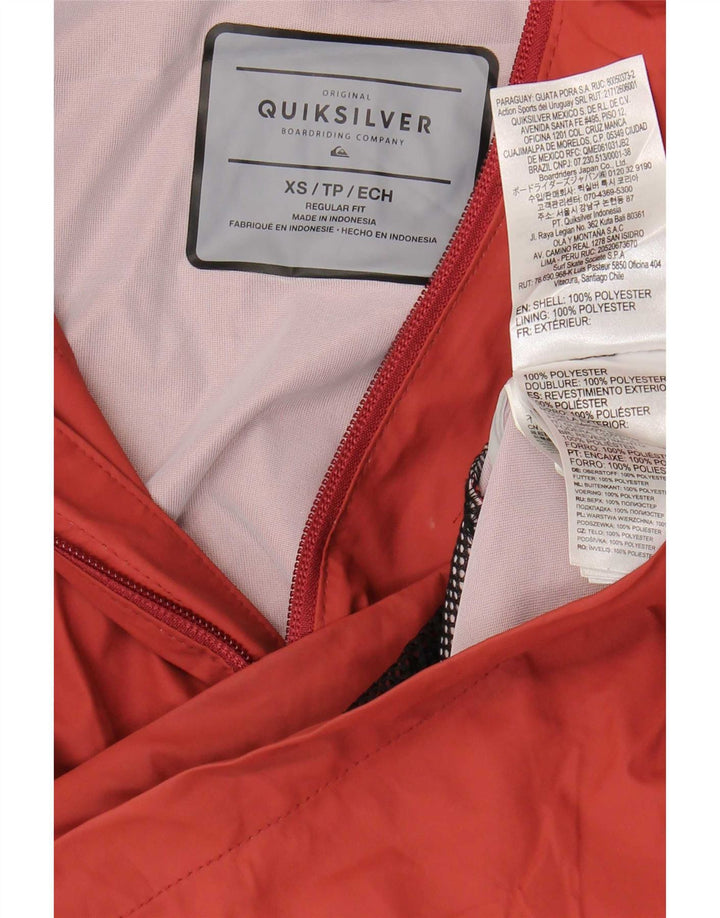 Quiksilver Ανδρικό μπουφάν βροχής με κουκούλα UK 36 XS Κόκκινο Πολυεστέρας