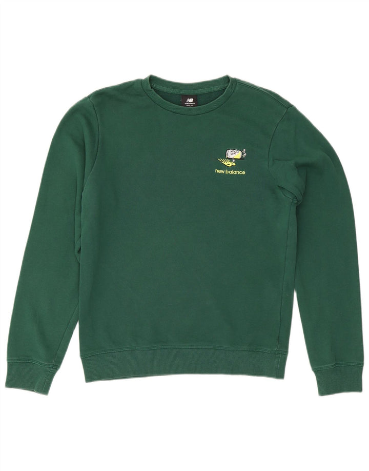 Ανδρικό φούτερ New Balance Jumper Μικρό πράσινο βαμβακερό