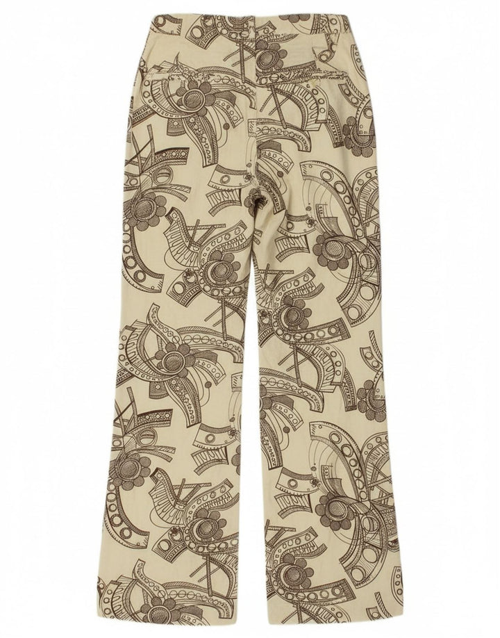 Vintage γυναικείο Abstract Pattern Bootcut Casual Παντελόνι W26 L28 Beige