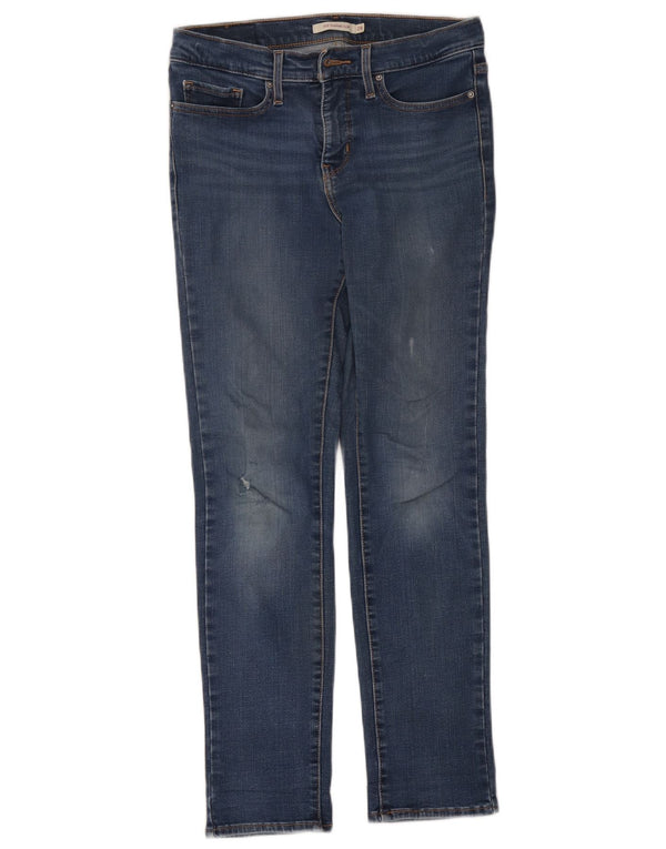 Levi's Womens 312 Distressed Shaping Slim Jeans W28 L27 Blue Cotton