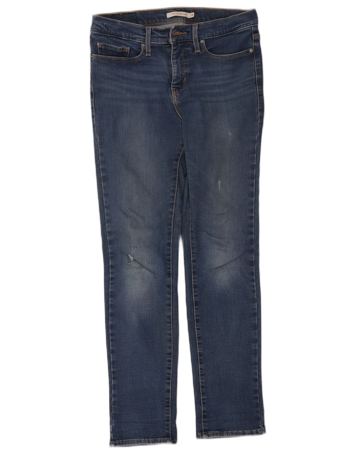 Levi's Womens 312 Distressed Shaping Slim Jeans W28 L27 Blue Cotton