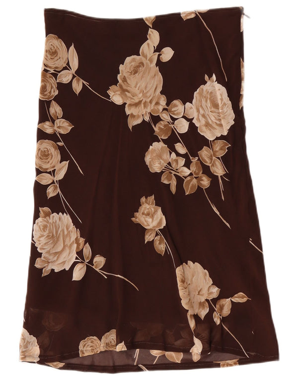 Via Dei Ciclamini Γυναικεία ίσια φούστα IT 42 Medium W28 Καφέ Floral