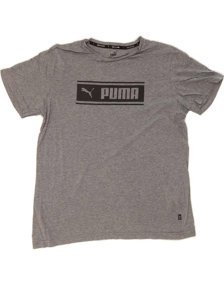 PUMA Mens Graphic T-Shirt Top Large Grey Vintage Puma and Second-Hand Puma from Messina Hembry 