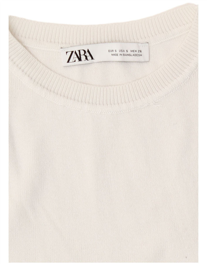 Zara Γυναικείο γιλέκο Crop Tank Top UK 8 Small Off White