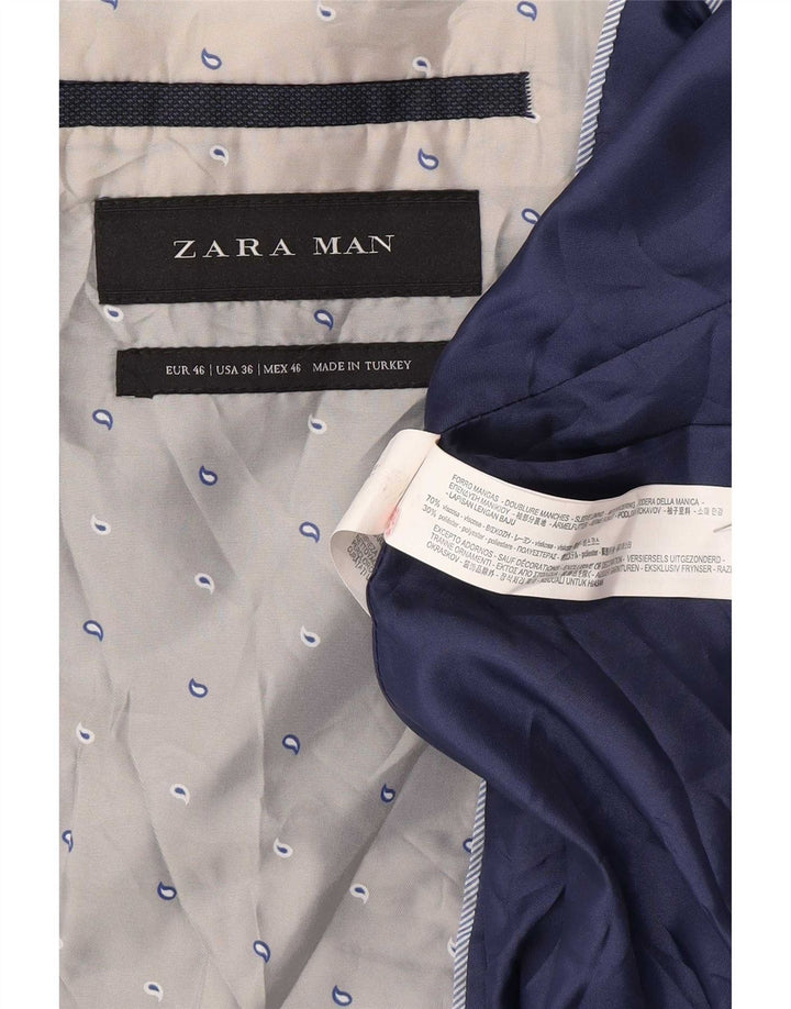 Zara Ανδρικό μπουφάν σακάκι με 2 κουμπιά EU 46 Small Navy Blue Viscose