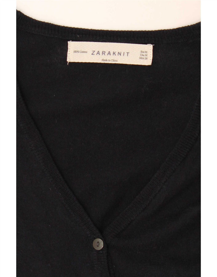 Zara Γυναικεία Ζακέτα UK 12 Medium Navy Blue Cotton