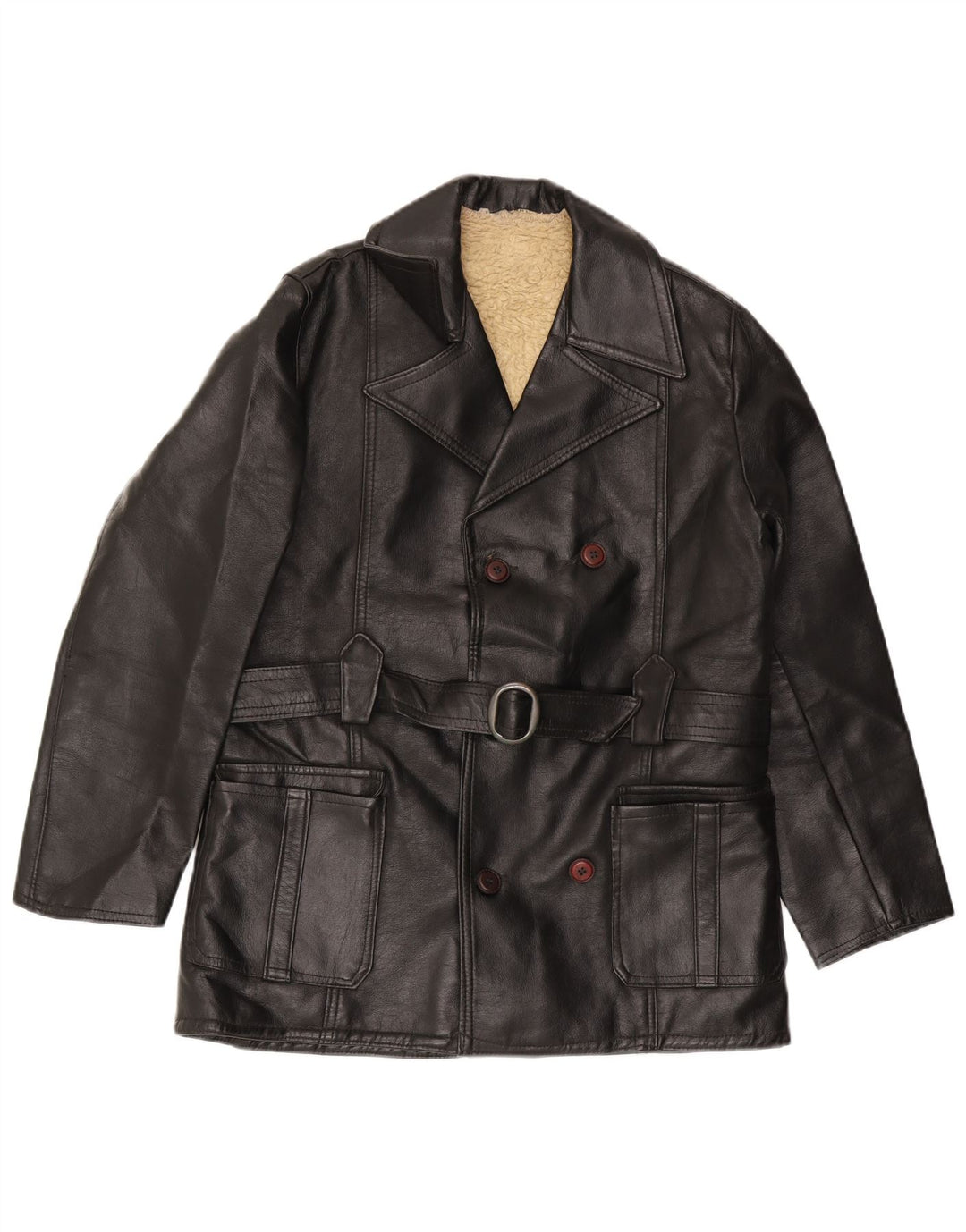Vintage Ανδρικό Δερμάτινο Μπουφάν UK 36 Small Black Leather