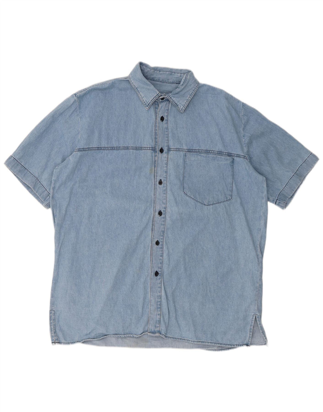 Ανδρικό κοντομάνικο τζιν πουκάμισο CARRERA 43/44 XL Μπλε βαμβακερό