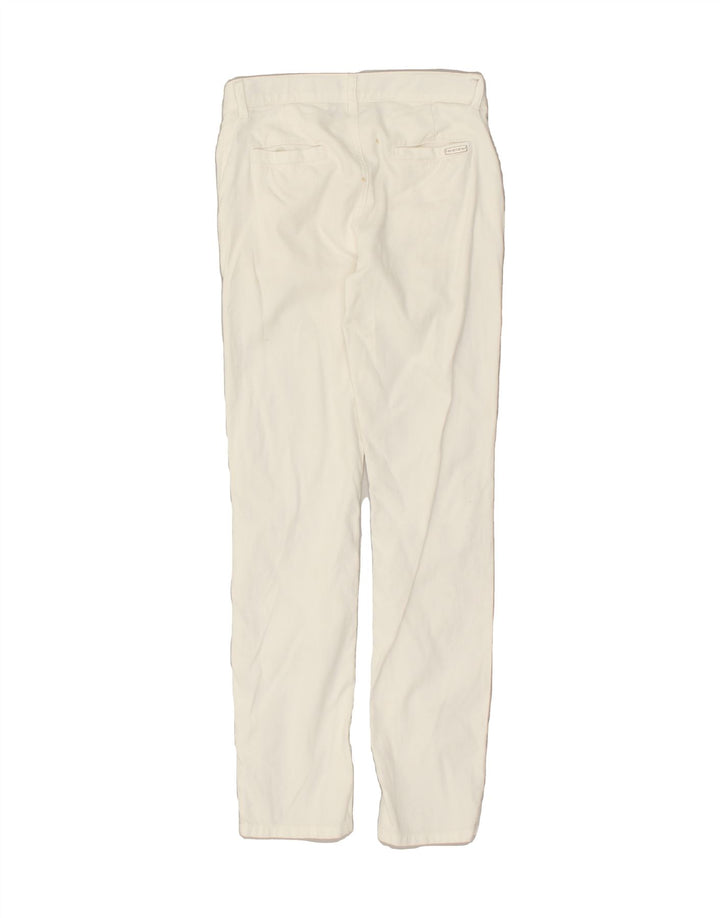 DIRK BIKKEMBERGS Womens Slim Chino Trousers IT 36 XS W25 L28  White Cotton | Vintage Dirk Bikkembergs | Thrift | Second-Hand Dirk Bikkembergs | Used Clothing | Messina Hembry 