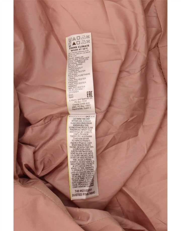 Marks & Spencer Γυναικείο παλτό με κουκούλα μεγάλου μεγέθους με επένδυση UK 18 XL ροζ πολυεστέρας
